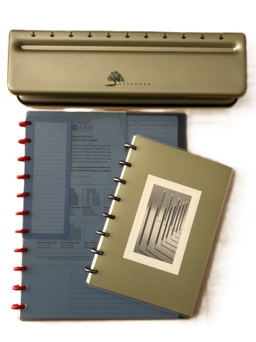 LEVENGER | Circa Discbound Desk Punch and Notebooks